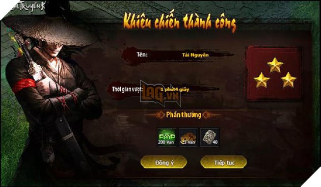 Nhân phần thưởng khi kết thúc phó bản