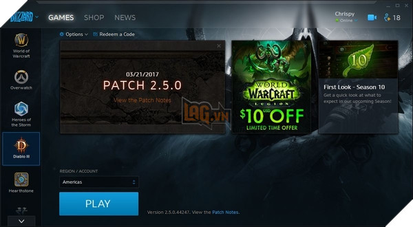 Ứng dụng Blizzard App của Blizzard trên PC - lagvn