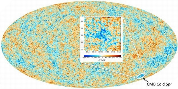 Sơ đồ thể hiện điểm Cold Spot của NASA