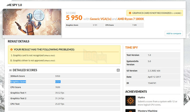 Bản mẫu card đồ họa Vega đầu tiên lộ điểm benchmark TimeSpy  2