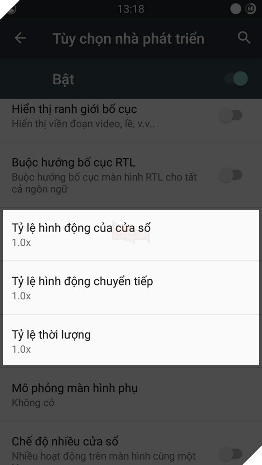 chế độ nhà phát triển 4