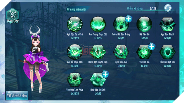 VLTK Mobile: Hướng dẫn tăng điểm kĩ năng cơ bản cho Ngũ Độc