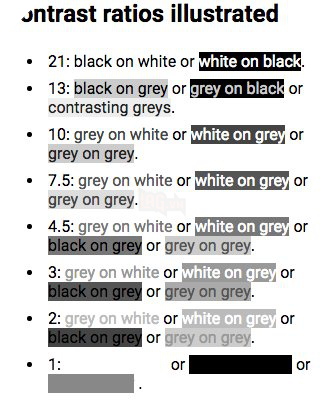 
Minh họa các tỷ lệ độ tương phản
