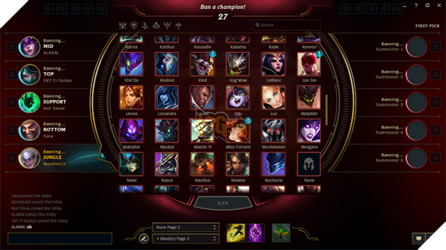 
Hệ thống cấm chọn mới
