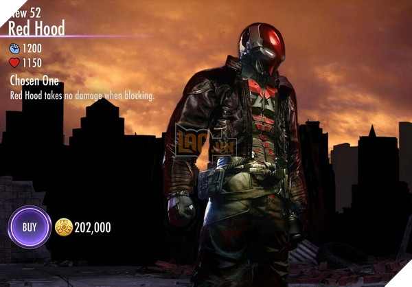 Thẻ nhân vật Red Hood trên Injustice 2 Mobile