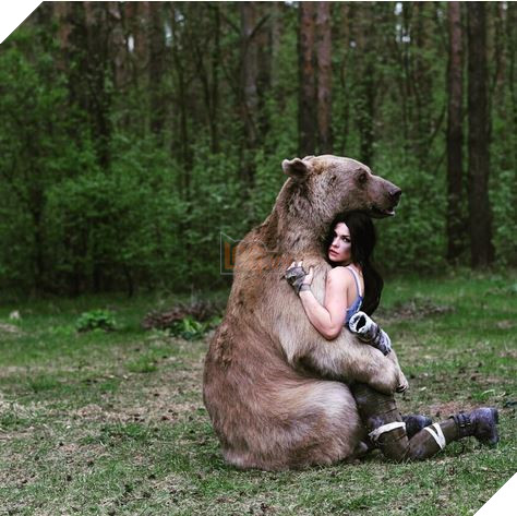 Nữ cosplayer Lara Croft chiến đấu cùng chú gấu thật và khổng lồ  5