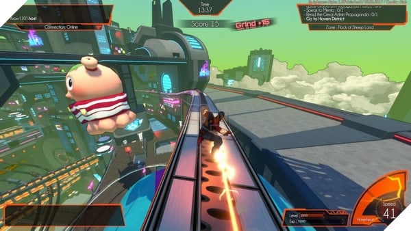 Người chơi có thể bay nhảy tự do trong Hover: Revolt of Gamers