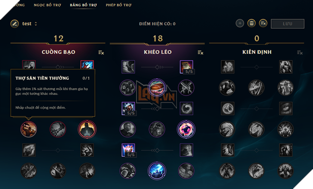 Các loại Ngọc Bổ Trợ mới sẽ tương thích với nhau tạo thành một cây ngọc riêng 5