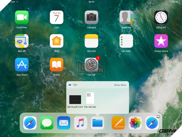 
Người dùng có thể truy xuất nhanh vào danh sách các tập tin gần đây bằng cách giữ vào biểu tượng trên Dock
