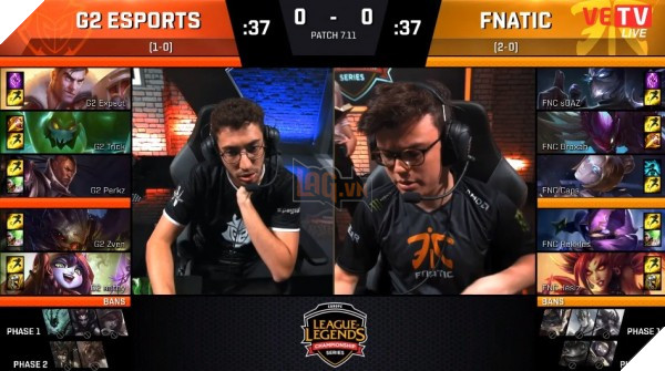Tổng hợp kết quả trận đấu giữa Fnatic vs G2 Esport diễn ra rạng sáng 09/06/2017