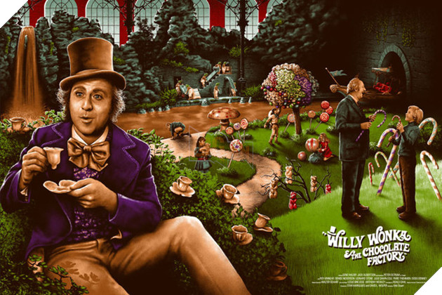 
Poster phim Willy Wonka vẽ bởi Adam Rabalais.
