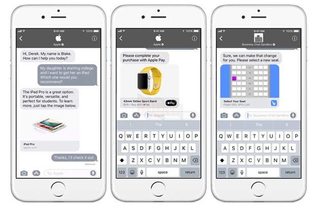 Cạnh tranh với Facebook Messenger, Apple cho phép khách hàng và doanh nghiệp trao đổi trực tiếp trên iMessage