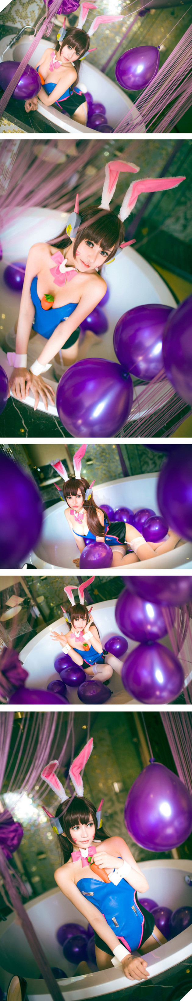 Cosplay D.Va cực nóng bỏng trong bồn tắm dành cho fan hâm mộ Overwatch