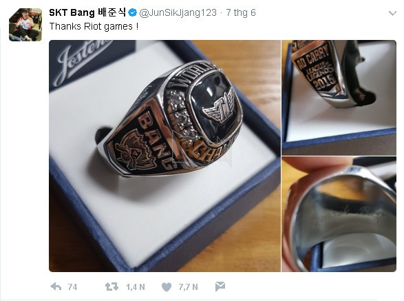 Không chỉ làm skin vinh danh, hóa ra SKT còn được Riot tặng cả "nhẫn" vô địch thế giới cực đẹp