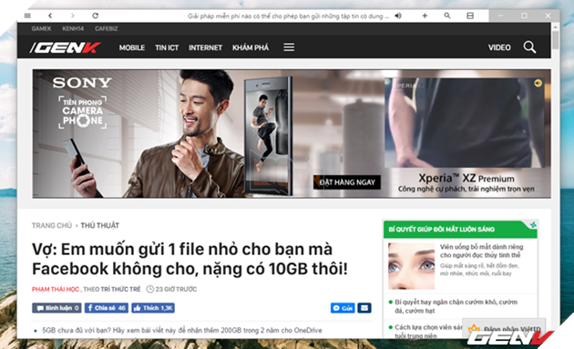 
Giao diện duyệt web bằng Colibri Browser.

