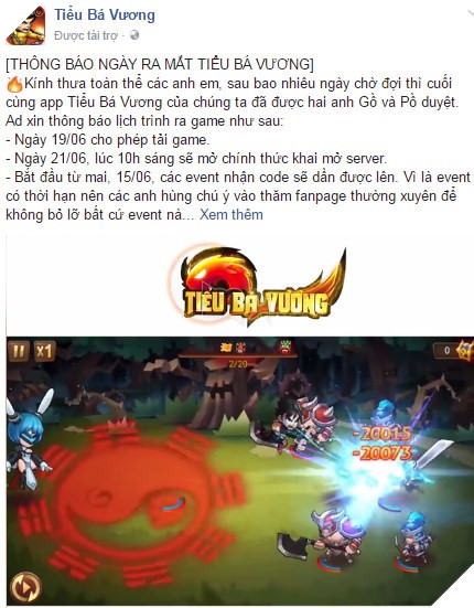 Tiểu Bá Vương Mobile chuẩn bị ra mắt máy chủ chính thức vào ngay ngày mai 5