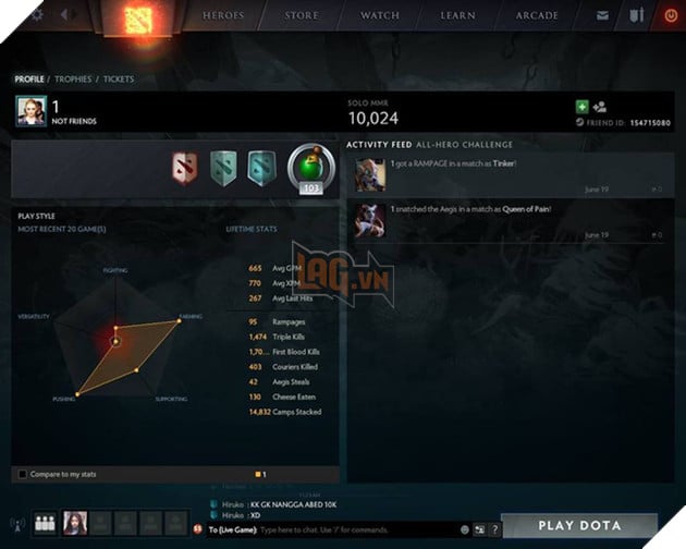 Cột mốc 10.000 MMR của DOTA 2 đã bị vượt qua bởi một game thủ trẻ sinh năm 2000