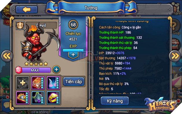 
Hệ thống tướng với những cái tên quen thuộc
