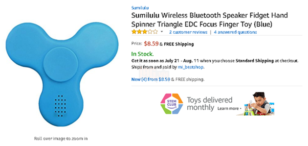 Fidget Spinner phát nổ do sử dụng pin lithium-ion kém chất lượng 2