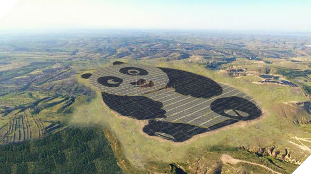 Trung Quốc xây dựng trang trại năng lượng mặt trời độc nhất vô nhị trên thế giới, hình gấu trúc