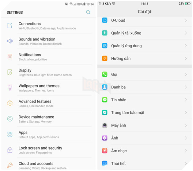 So sánh giao diện Samsung Galaxy J7 Pro và OPPO F3: Khác biệt không chỉ nằm ở phiên bản Android 14