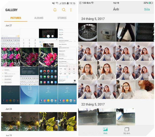 
Giao diện ứng dụng Ảnh của hai máu đều trực quan và đi kèm nhiều tính năng đa dạng.
