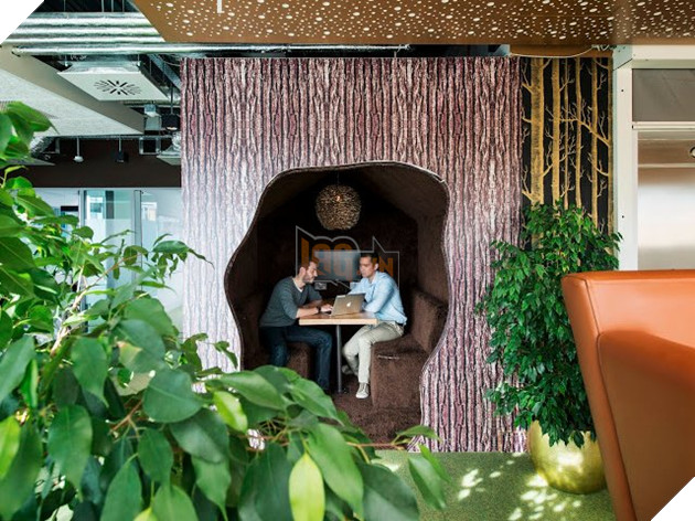 There's also greenery throughout the office and some cool spaces for small group meetings...