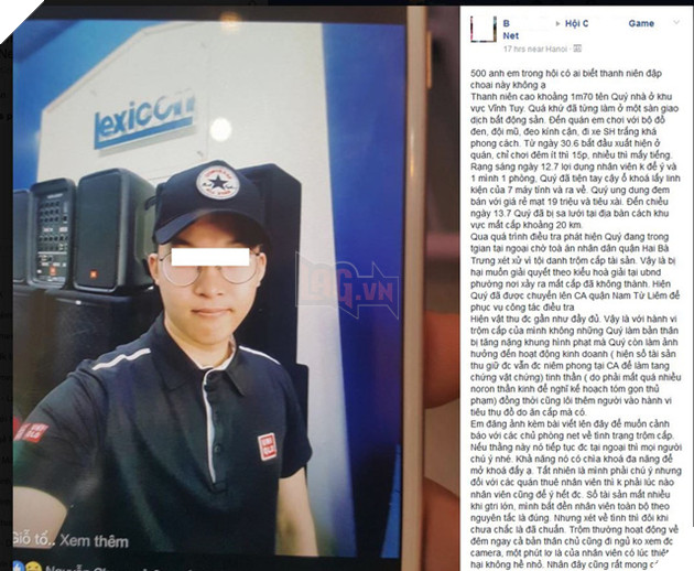 Thanh niên cao ráo đẹp trai không ngờ lại chuyên đi ăn trộm quán net