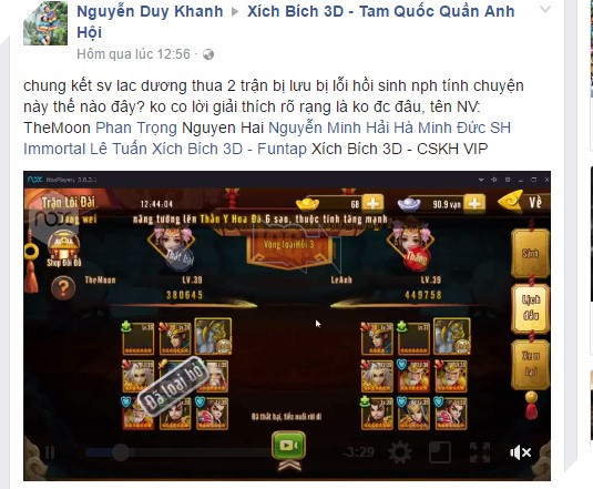 Game thủ Xích Bích 3D phát hiện bug game bất ngờ được NPH thưởng nóng cho mọi người 3