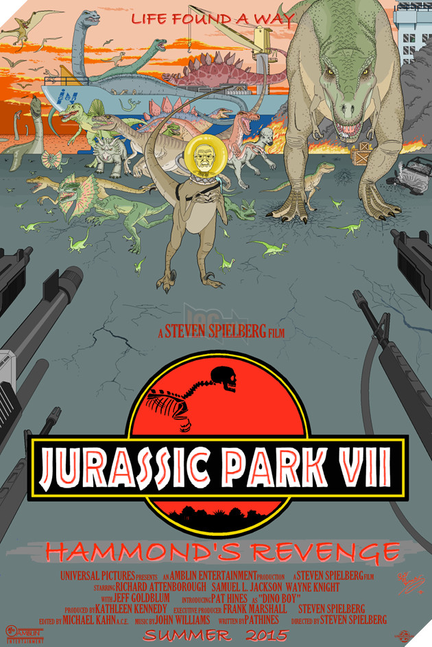 And here is a movie poster for the Jurassic Park series.
