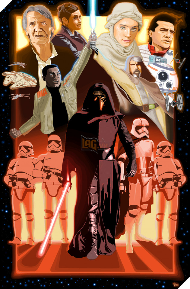 Boston-based artist Patrick Hines has created some amazing images using MS Paint. This is a poster-style painting inspired by "Star Wars: The Force Awakens."