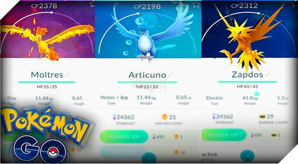 Bộ ba Moltres - Articuno - Zapdos đang khiến Pokemon GO có lại "sức hút"