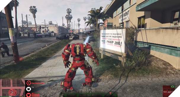 Không chỉ giáp Iron Man mà giáp Hulkbuster cũng góp mặt trong GTA V