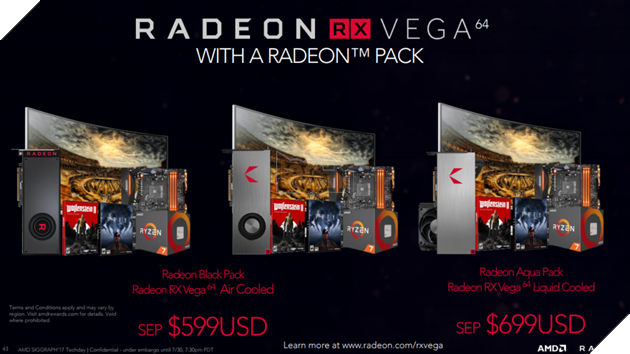 Chi tiết RX Vega 64, RX Vega 56 và hình ảnh thoáng qua của RX Vega Nano được AMD công bố tại Siggraph năm nay 2