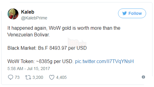 Giá trị của tiền trong World of Warcraft giờ đây còn cao hơn tiền thật của Venezuela