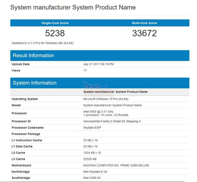 
Geekbench 4 tại xung nhịp gốc
