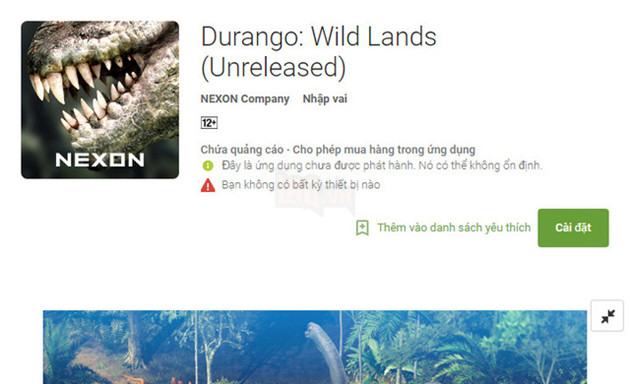 Cuối cùng game thủ Việt cũng được đường đường chính chính chơi game hot Durango