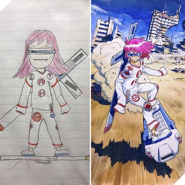  Vui Họa sĩ truyện tranh biến các bức vẽ nguệch ngoạc của con trai thành những nhân vật anime siêu ngầu phần 2  7