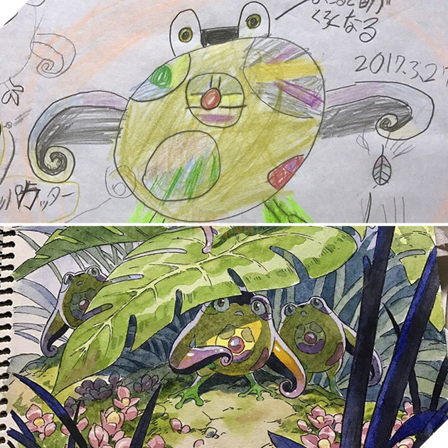  Vui Họa sĩ truyện tranh biến các bức vẽ nguệch ngoạc của con trai thành những nhân vật anime siêu ngầu phần 2  12