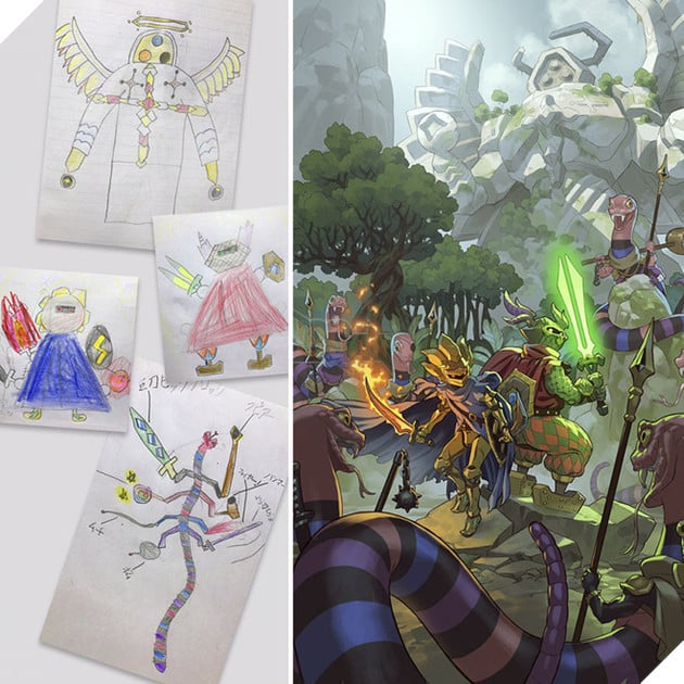  Vui Họa sĩ truyện tranh biến các bức vẽ nguệch ngoạc của con trai thành những nhân vật anime siêu ngầu phần 2  6