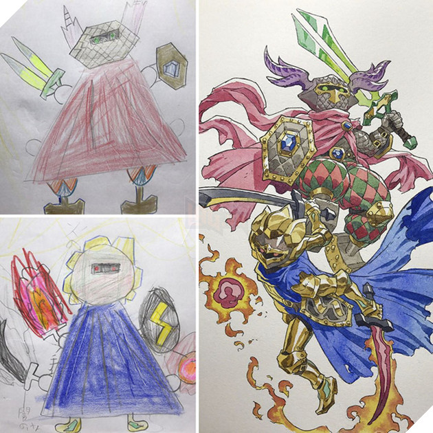  Vui Họa sĩ truyện tranh biến các bức vẽ nguệch ngoạc của con trai thành những nhân vật anime siêu ngầu phần 2  16