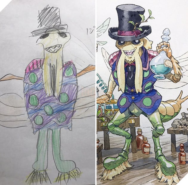  Vui Họa sĩ truyện tranh biến các bức vẽ nguệch ngoạc của con trai thành những nhân vật anime siêu ngầu phần 2  4