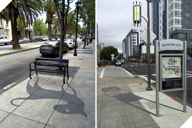 Bộ tranh đường phố được vẽ từ những chiếc bóng - Ảnh 1.