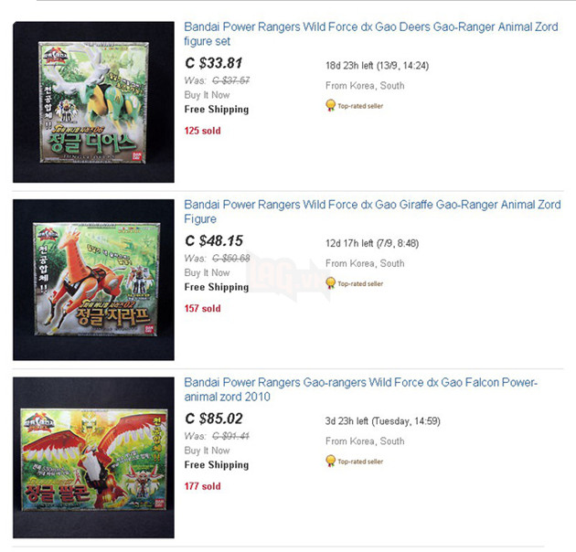 
Các mô hình siêu thú Gao được rao bán trên eBay với giá khá cao.
