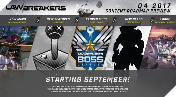 Lộ trình ra mắt nội dung của LawBreakers trong Quý 4 năm 2017 này