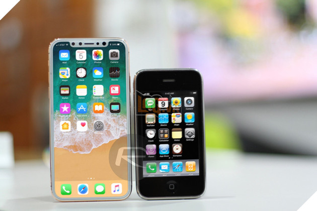 
iPhone X Blush Gold với iPhone 3G/3Gs
