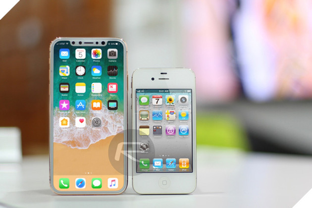 
iPhone X Blush Gold với iPhone 4/4s

