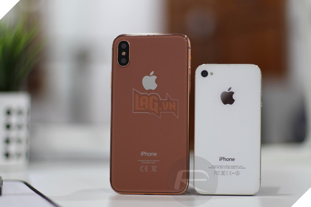 
iPhone X Blush Gold với iPhone 4/4s
