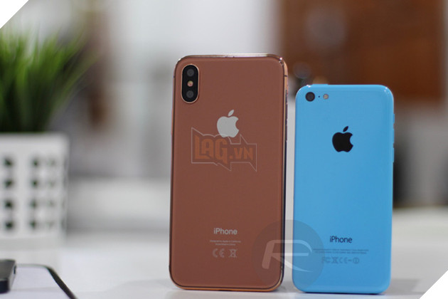 
iPhone X Blush Gold với iPhone 5c
