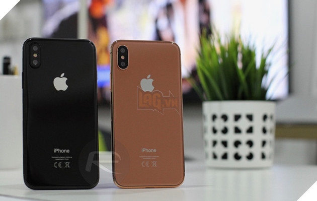 
iPhone X Black với iPhone X Blush Gold

